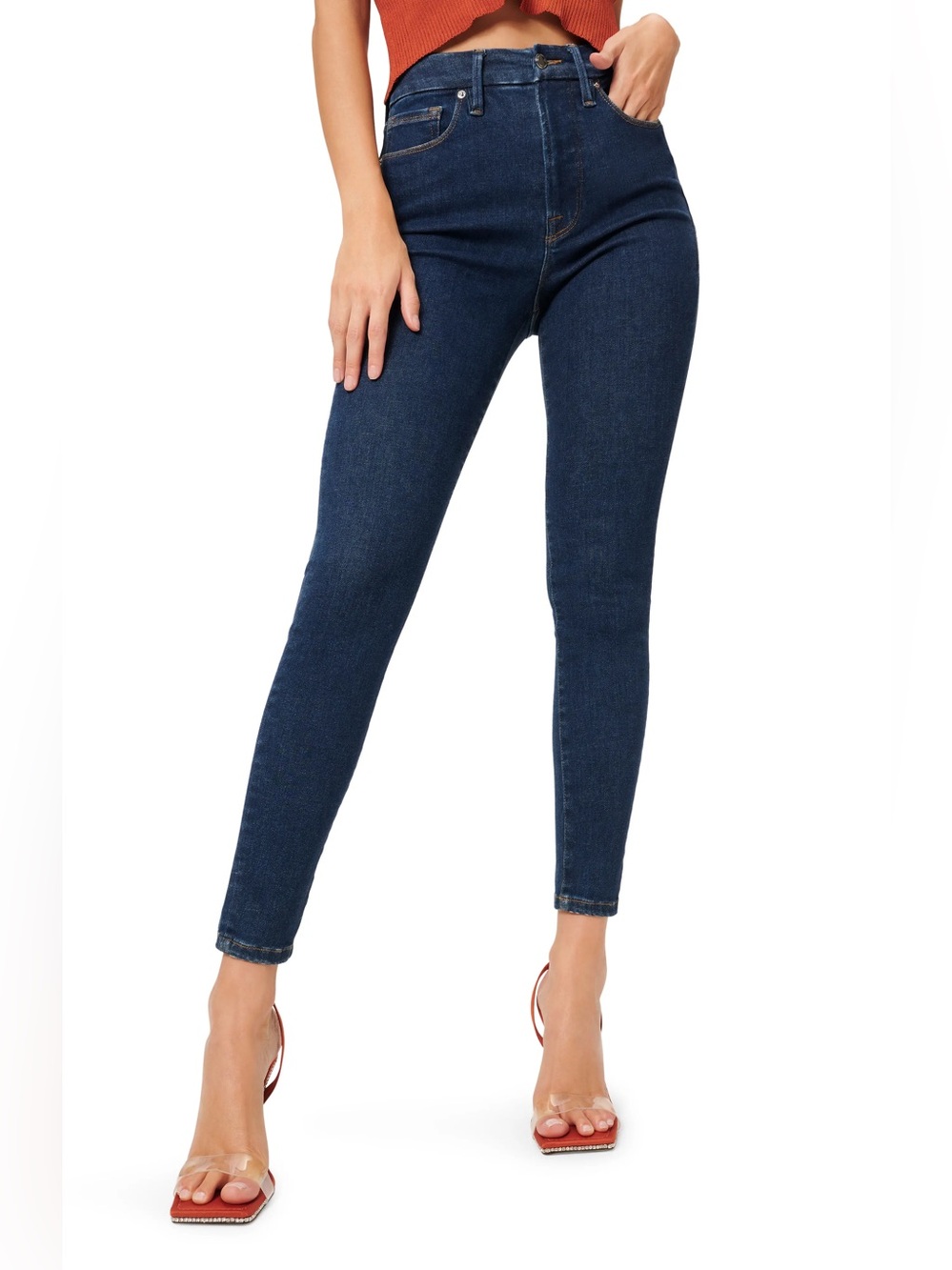 Good American Good Legs Skinny Jean/Indigo Straight-Leg Jeans Size 6-12 NWTS!